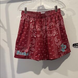 Inaka Power Maroon Paisley shorts